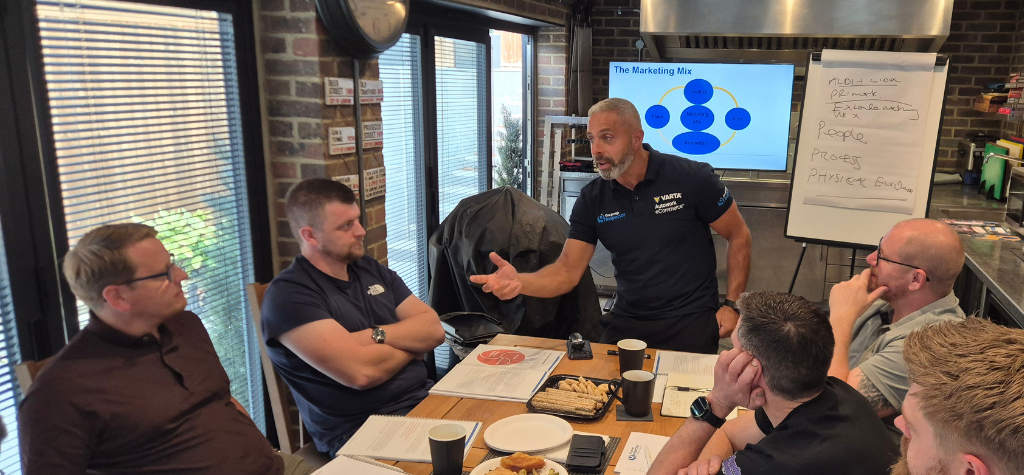 Andy leading a garage business training session